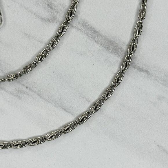 Silver Tone Swirl Chain Purse Strap 47" Crossbody Bag Replacement ✨ - Picture 6 of 13